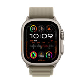 Apple Watch Ultra 2 GPS and Cellular 49mm Black Titanium with M/L Black Trail Loop side profile
